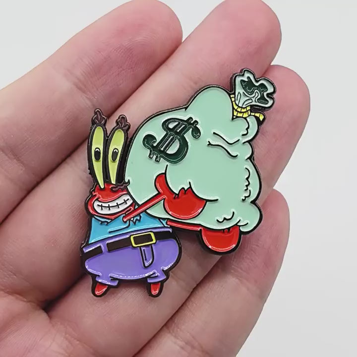 video of Squidward Tentacles SpongeBob SquarePants Cartoon Pin